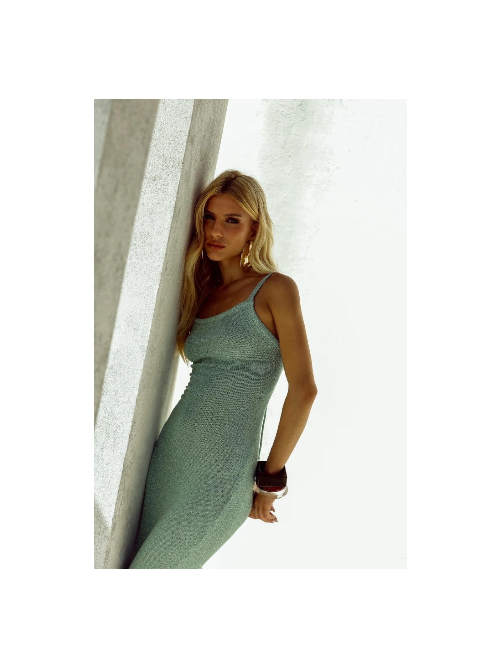 Vestido Longo Trico Thalassa Verde Ginger