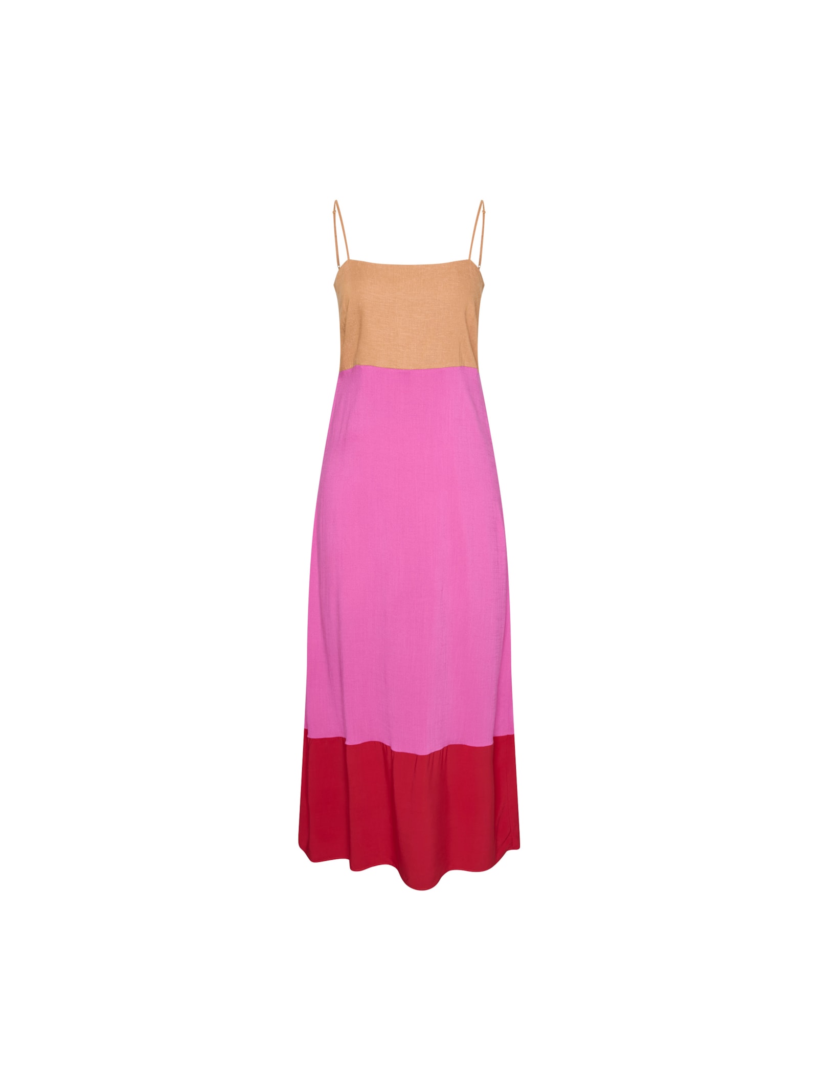 vestido longo tricolor pink Suntime