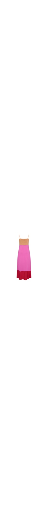 vestido longo tricolor pink