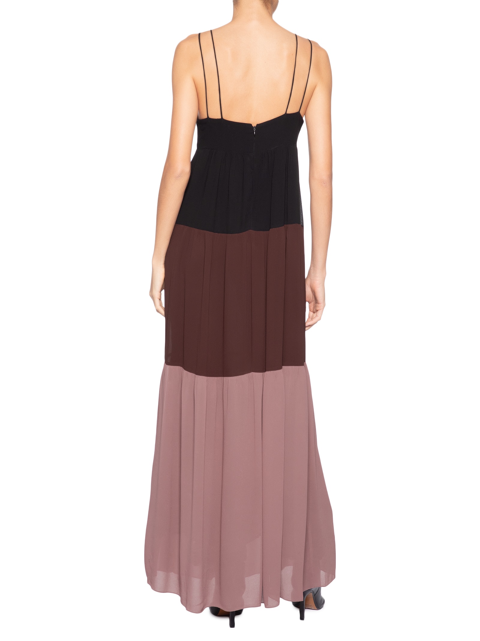 Vestido Longo Tricolor – Preto Animale