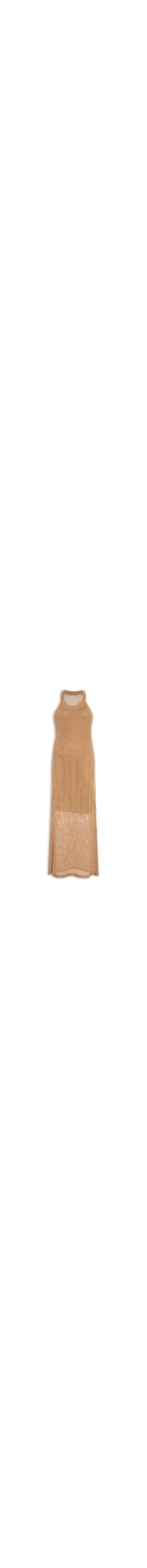 Vestido Longo Tricot Lurex - Dourado