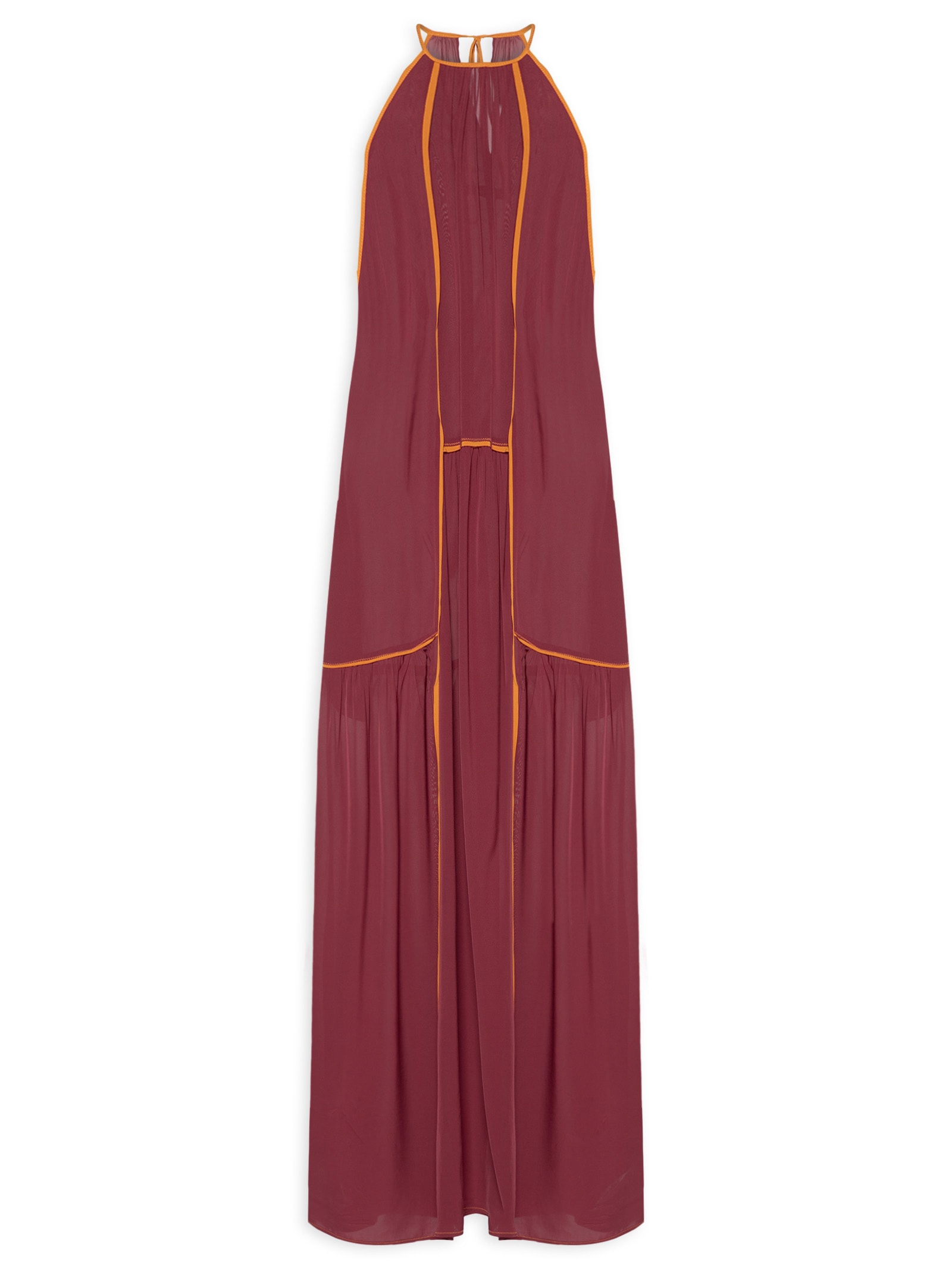 Vestido Longo Trio Color Vermelho Animale