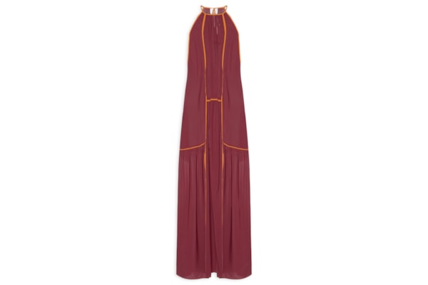 Vestido Longo Trio Color - Vermelho