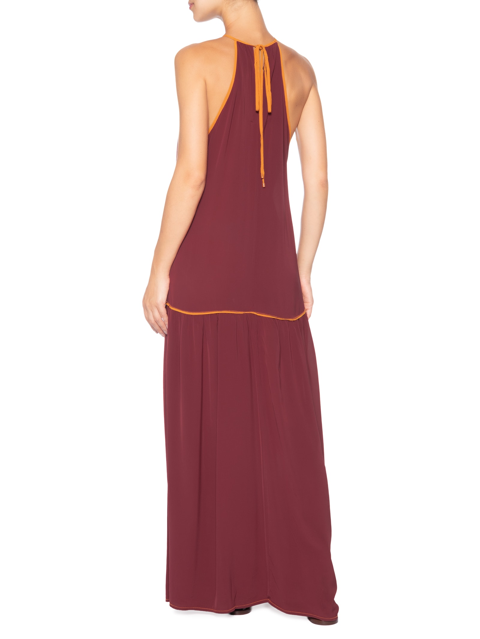 Vestido Longo Trio Color Vermelho Animale