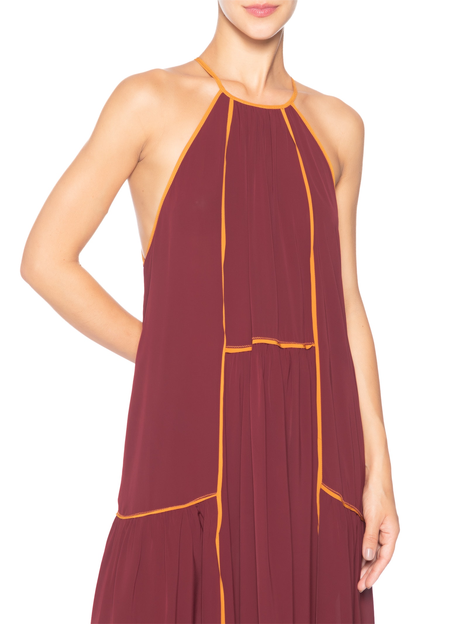 Vestido Longo Trio Color Vermelho Animale