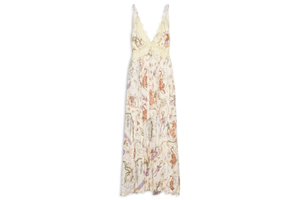 Vestido Longo Tropical Místico - Bege