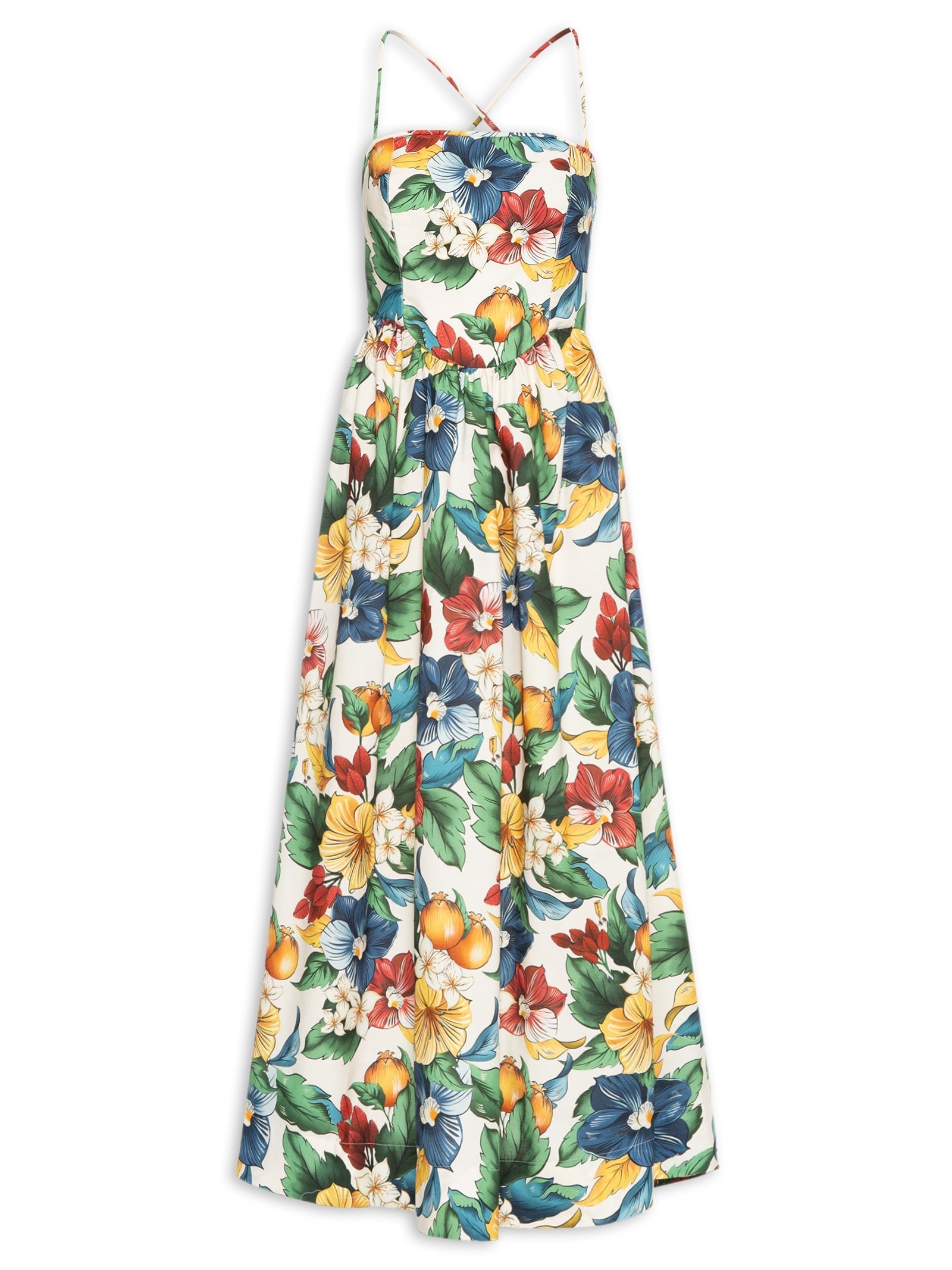 Vestido Longo Tropicalzinho Amarelo Farm