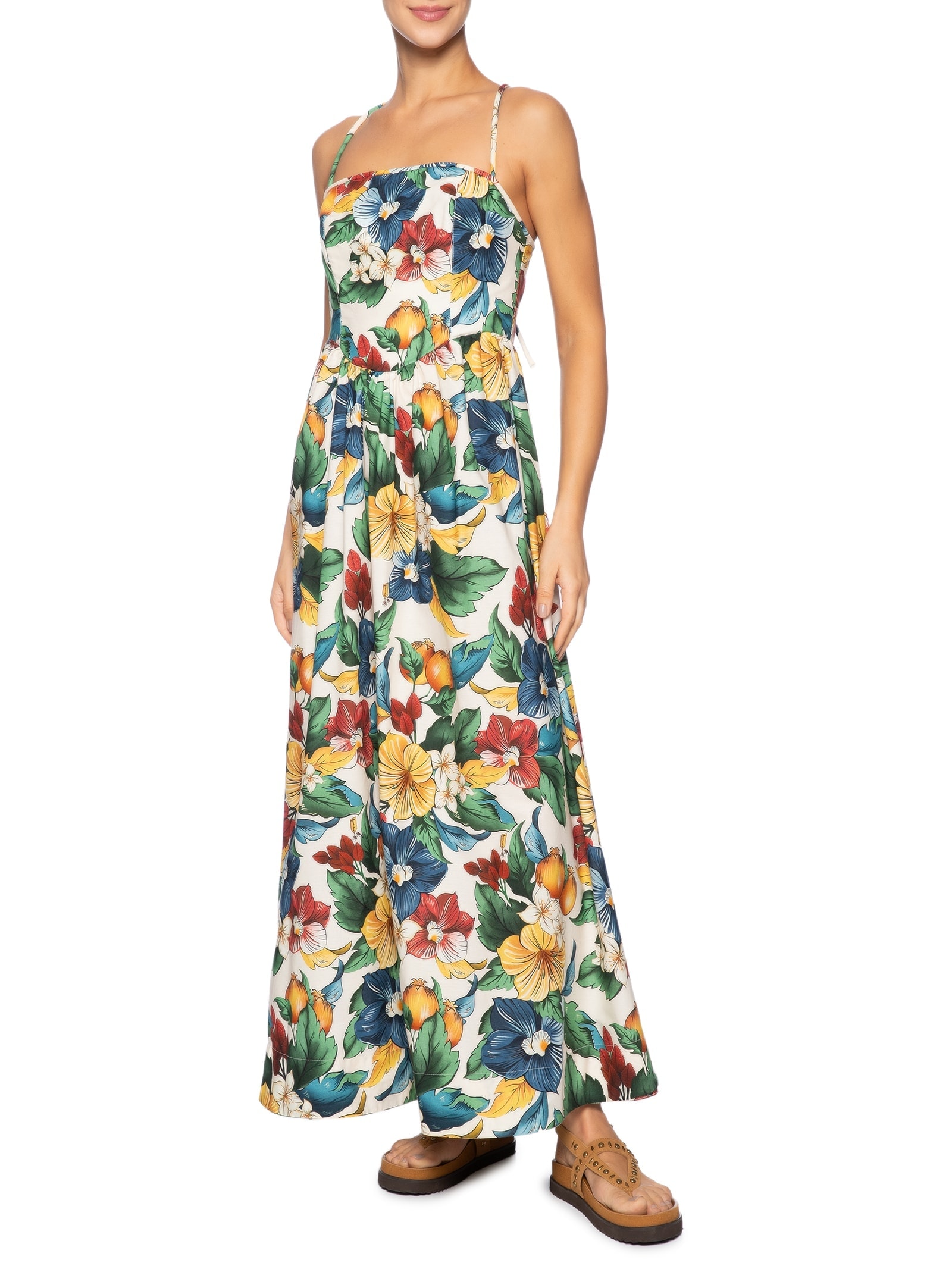 Vestido Longo Tropicalzinho Amarelo Farm