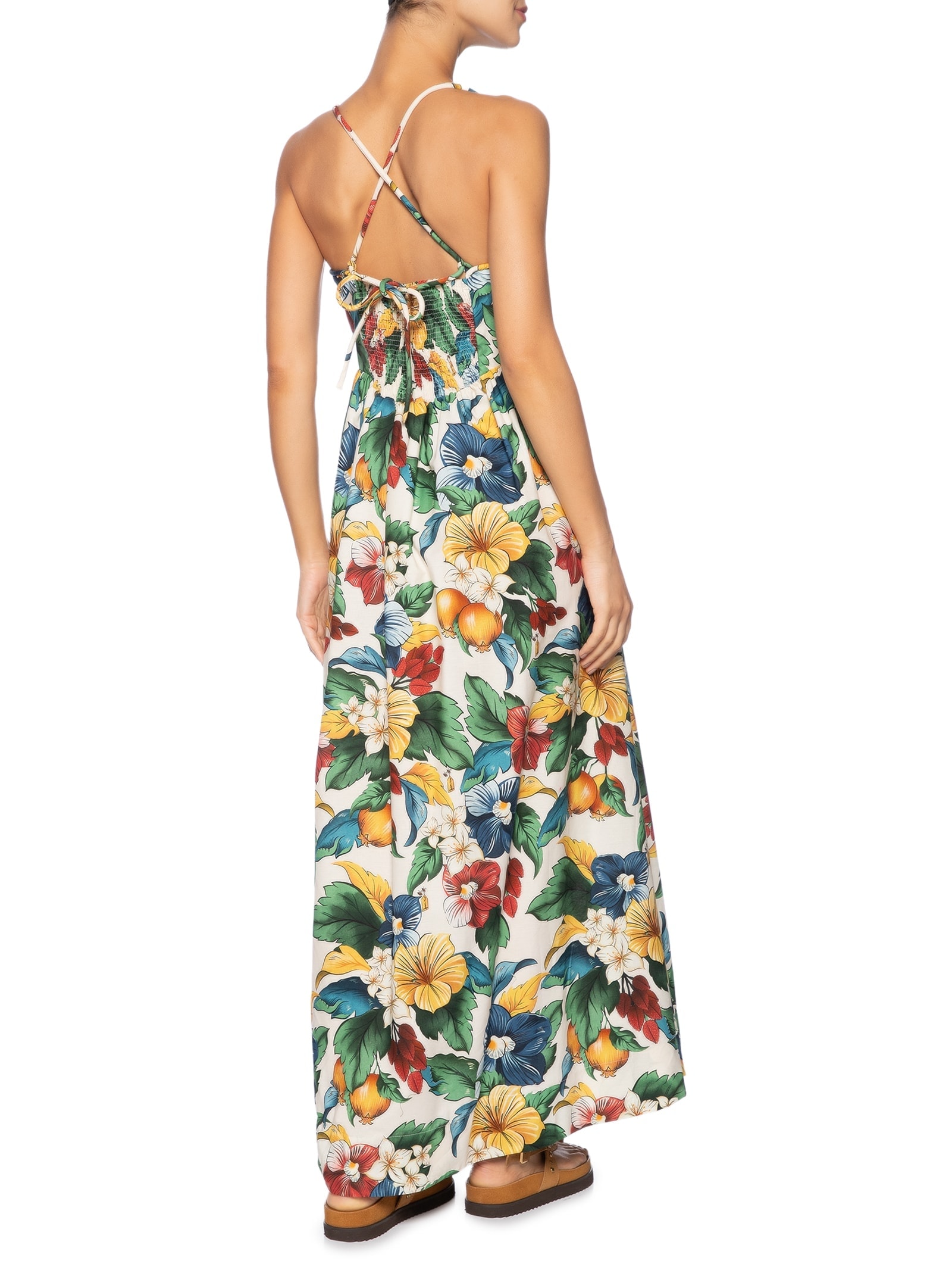 Vestido Longo Tropicalzinho Amarelo Farm