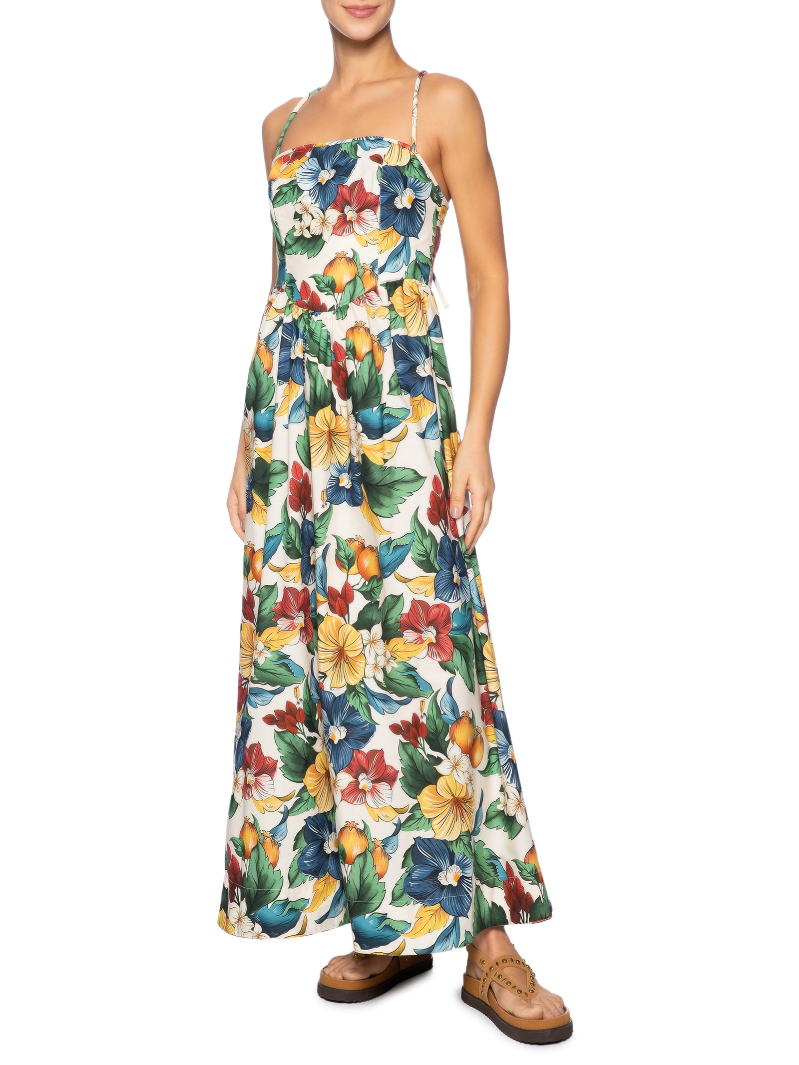 Vestido Longo Tropicalzinho Amarelo Farm