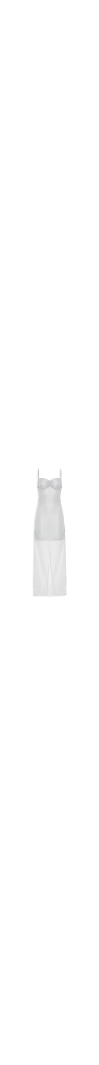 Vestido Longo Tule Lurex - Prata
