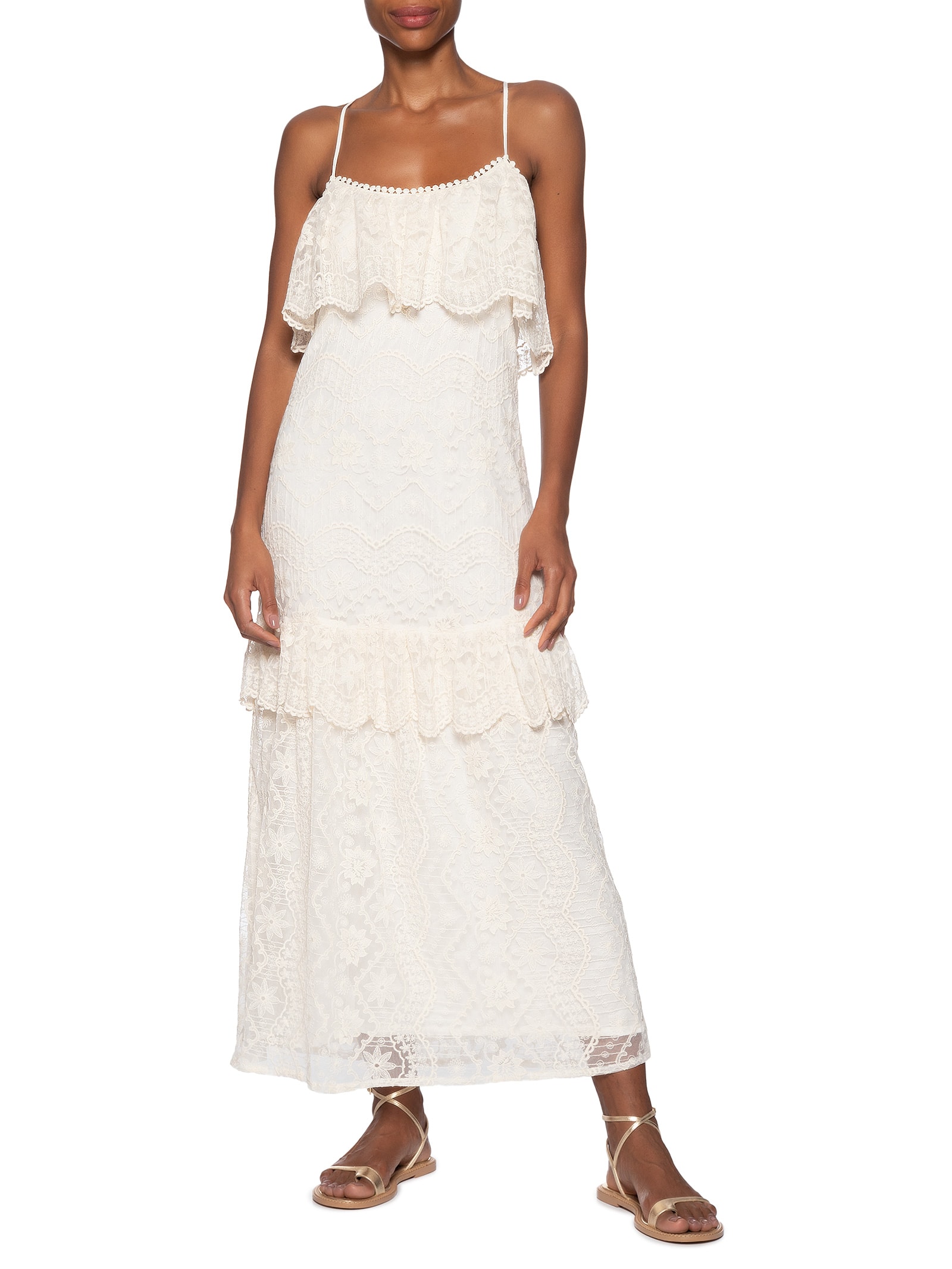 Vestido Longo Tule Rendado Branco Dress To