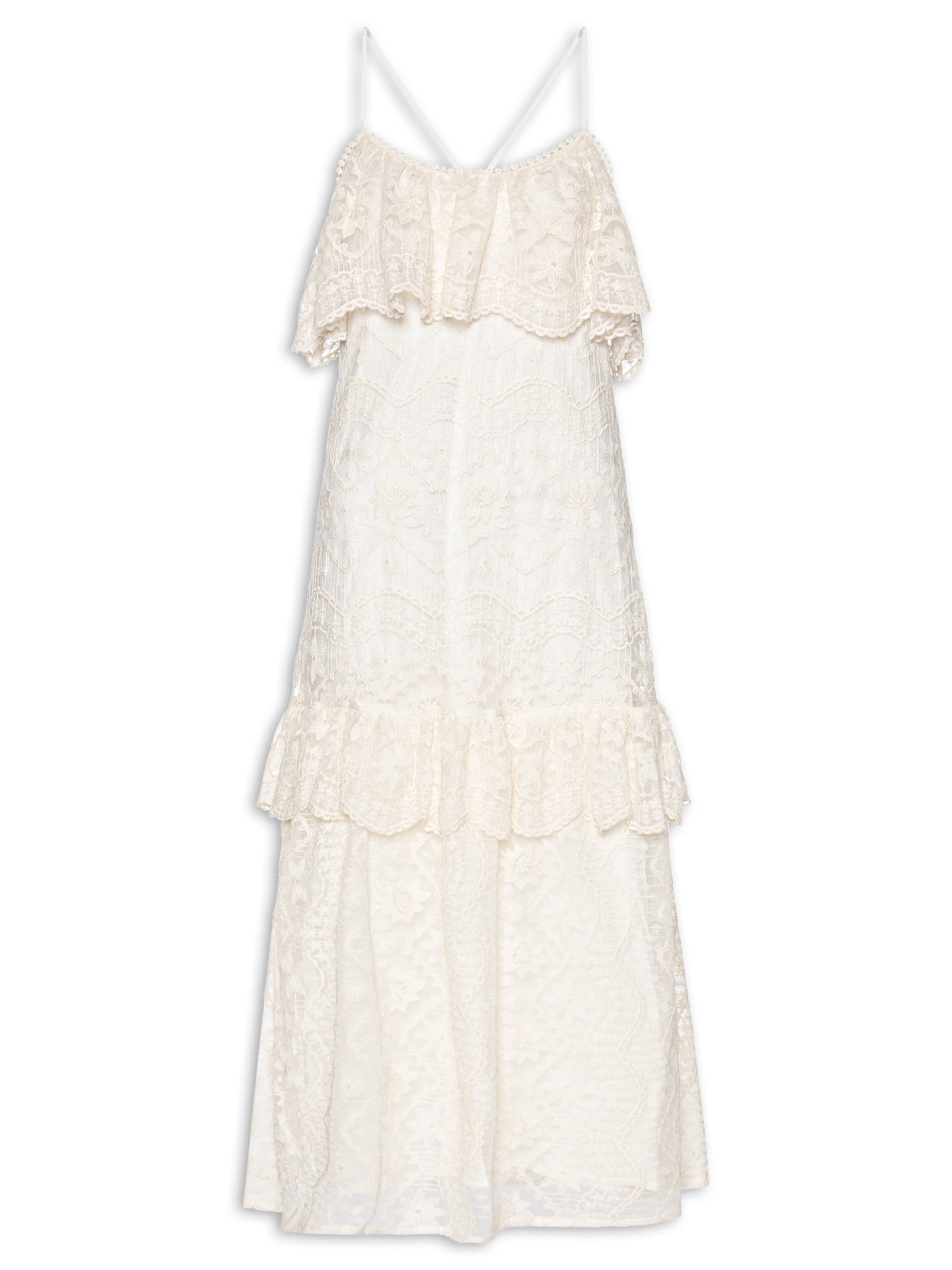 Vestido Longo Tule Rendado Branco Dress To