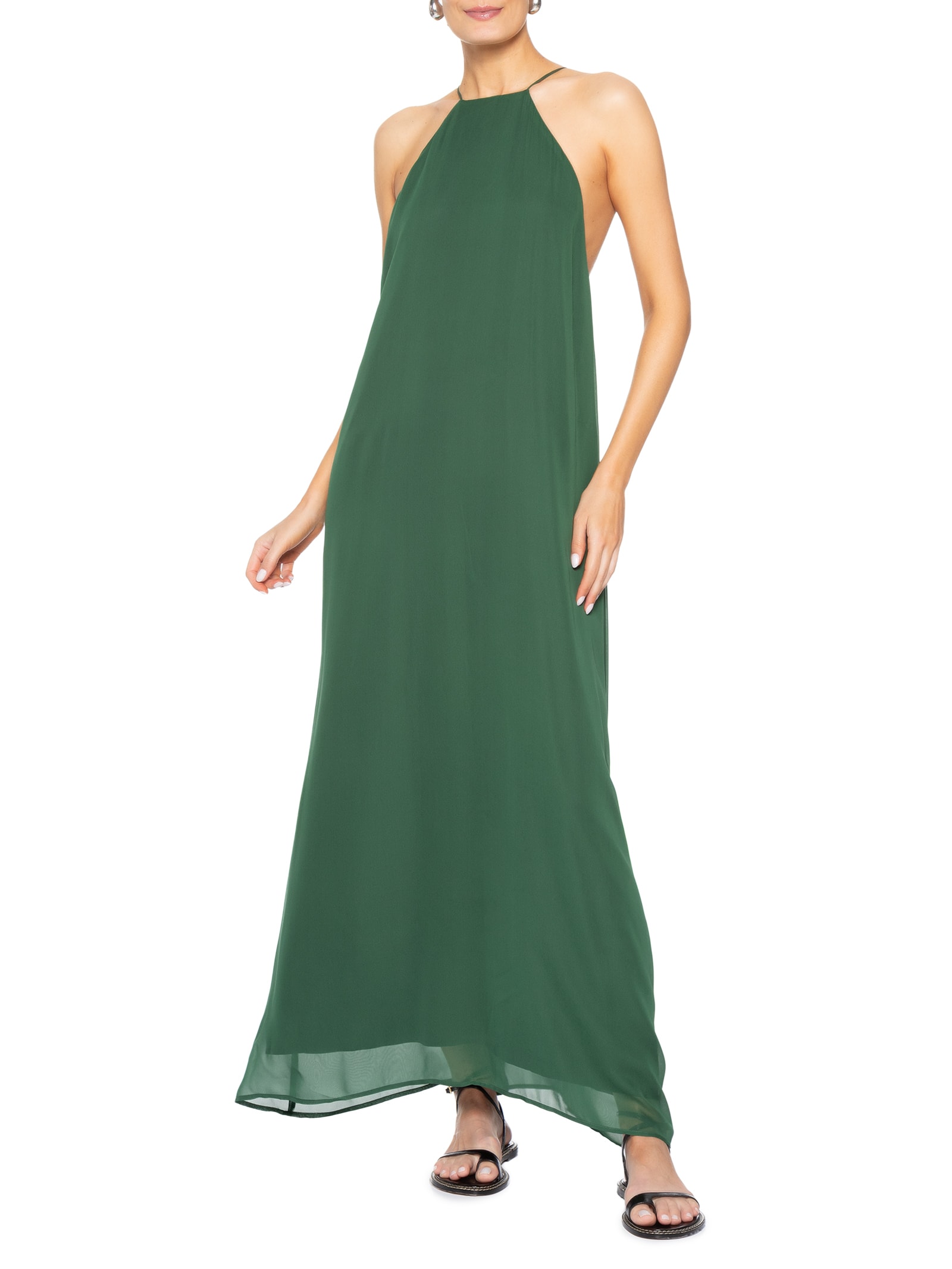 Vestido Longo Twisted Fluid Verde Osklen