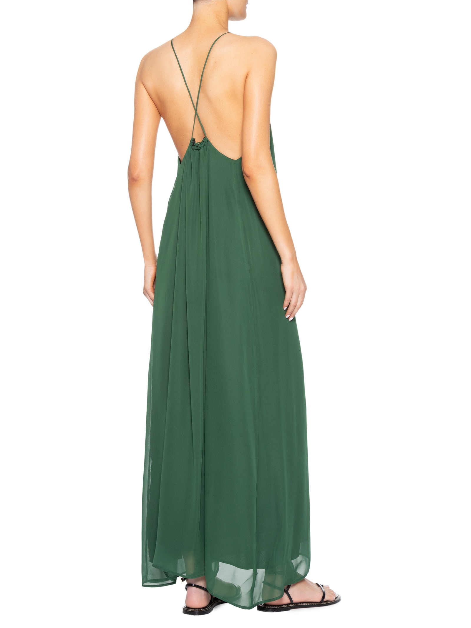 Vestido Longo Twisted Fluid Verde Osklen