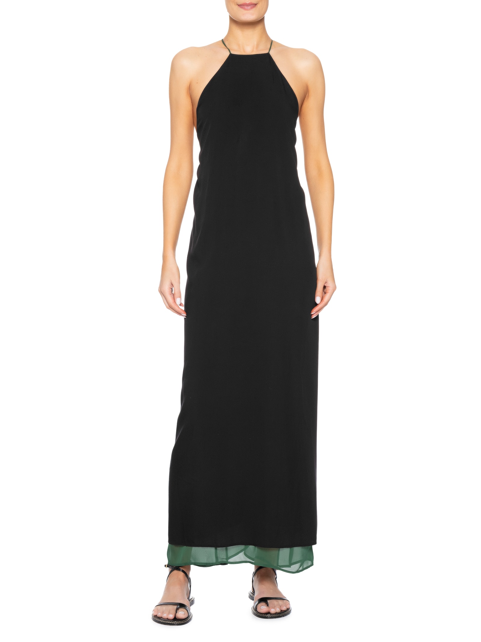 Vestido Longo Twisted Fluid Verde Osklen