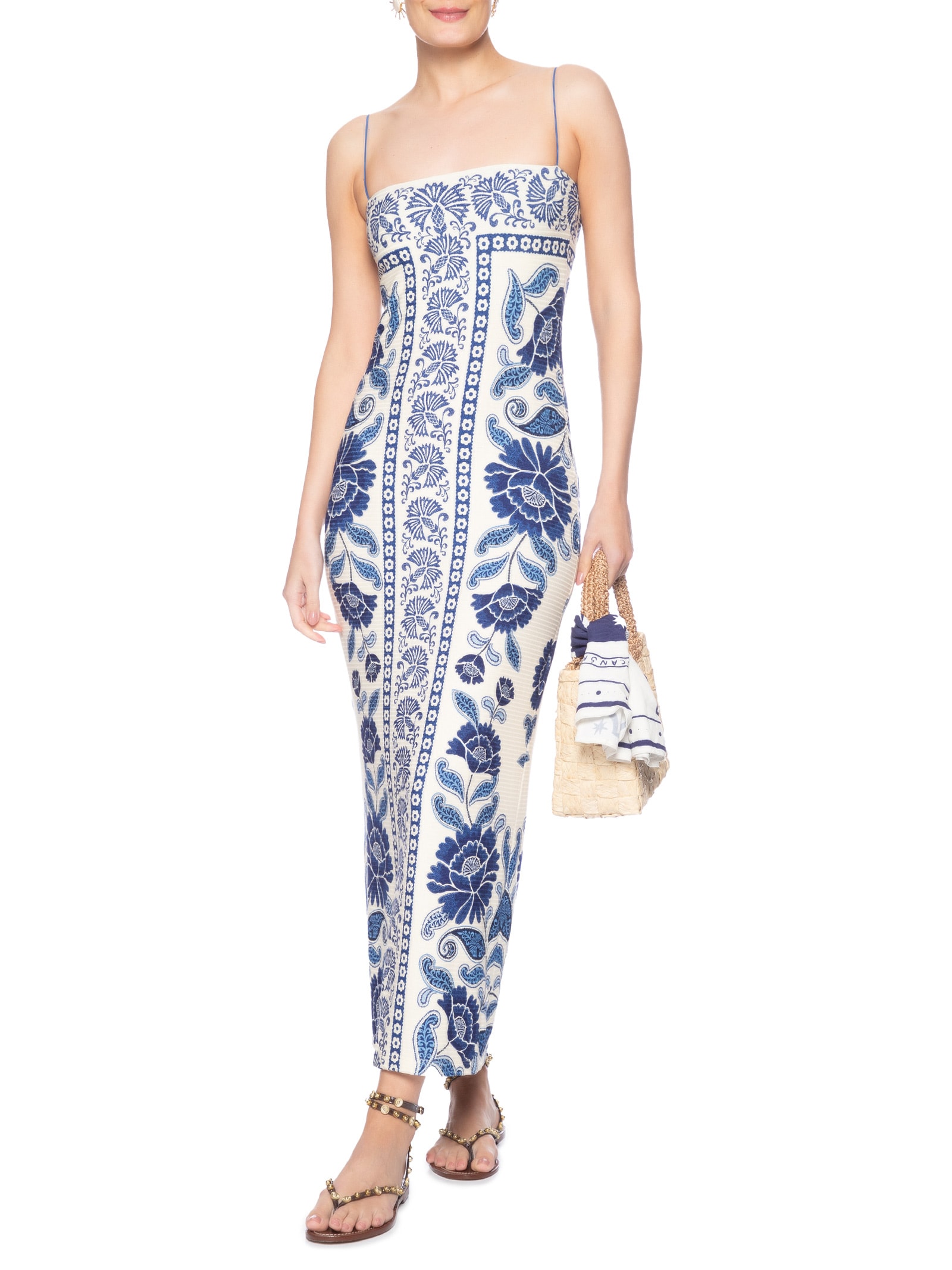 Vestido Longo Valentina Branco Farm