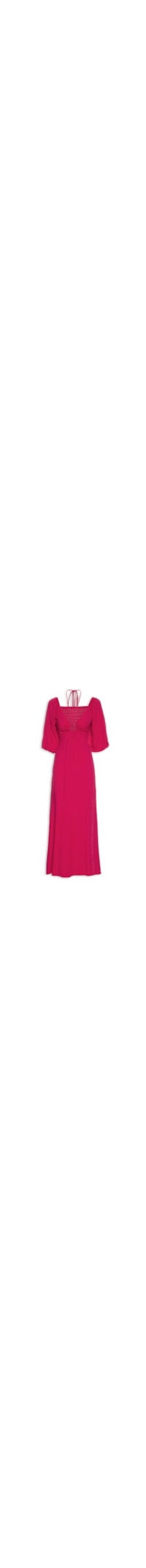 Vestido Longo Viscose Jacquard - Rosa