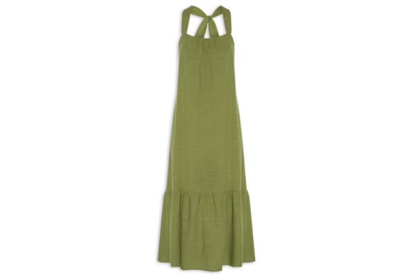 Vestido Longo Viscose Textura - Verde