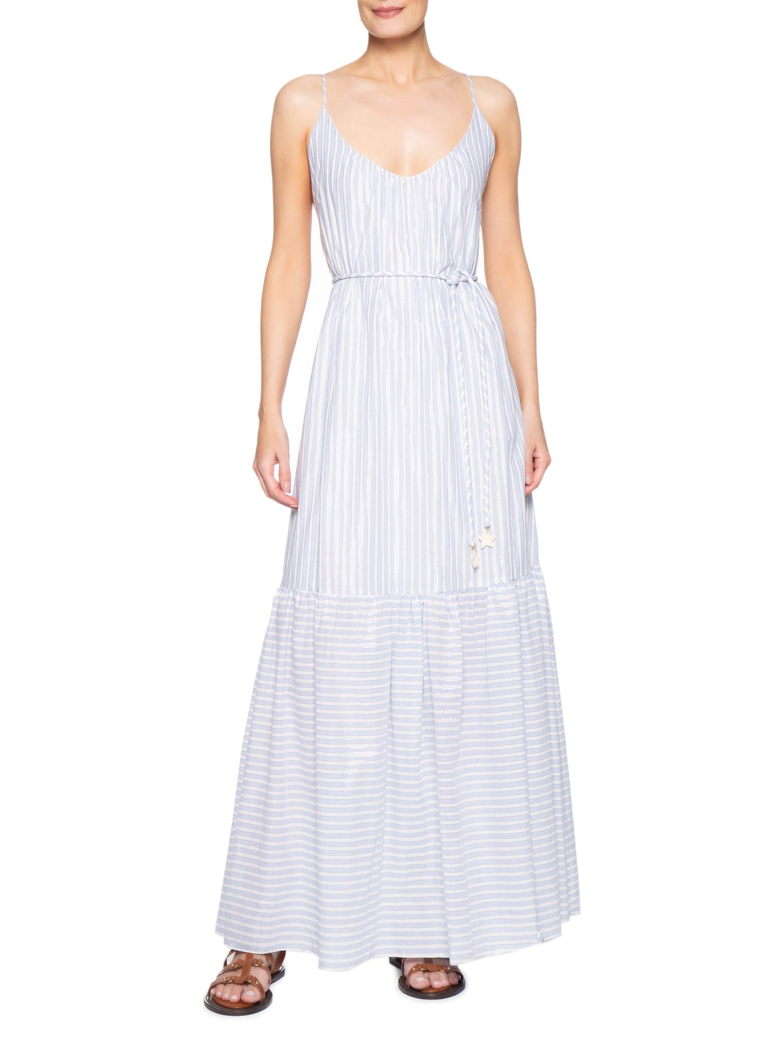 Vestido Longo Voil Listra Lurex – Azul Dress To