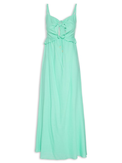 Vestido Longuete Babado Busto – Verde