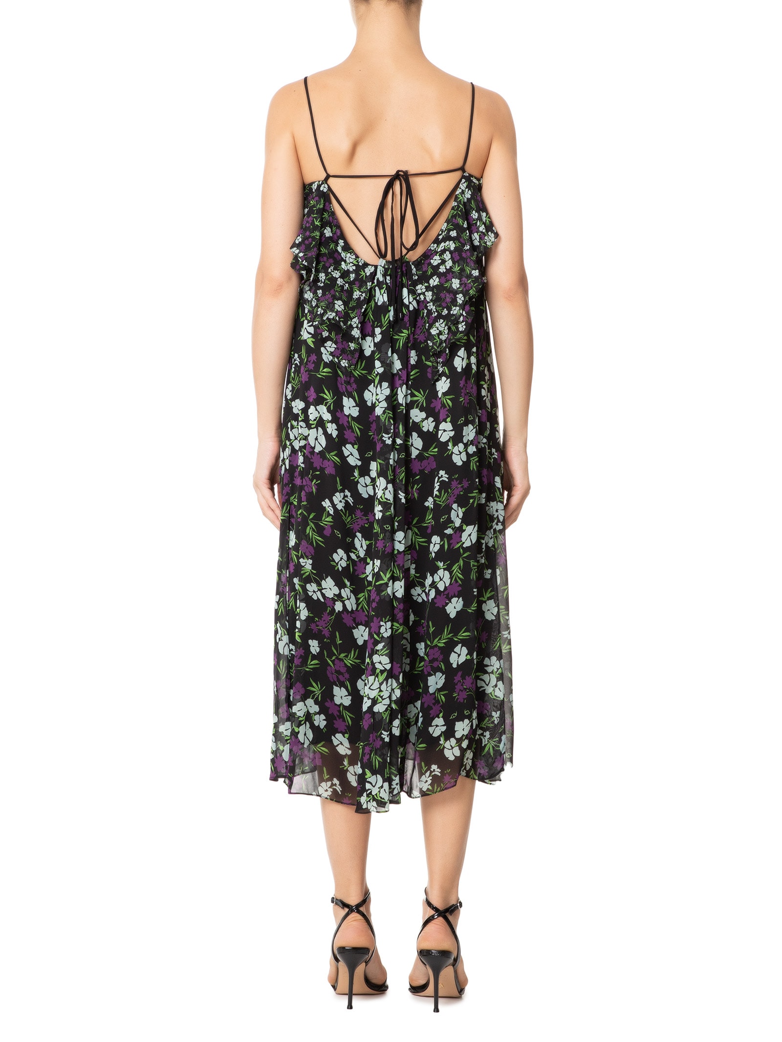 Vestido Longuete Floral Jardim Preto Animale