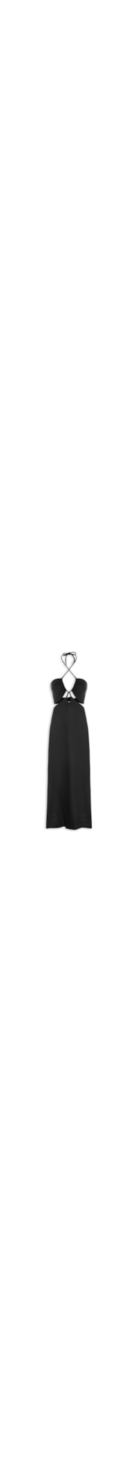 Vestido Longuete Linho Busto Diferenciado - Preto