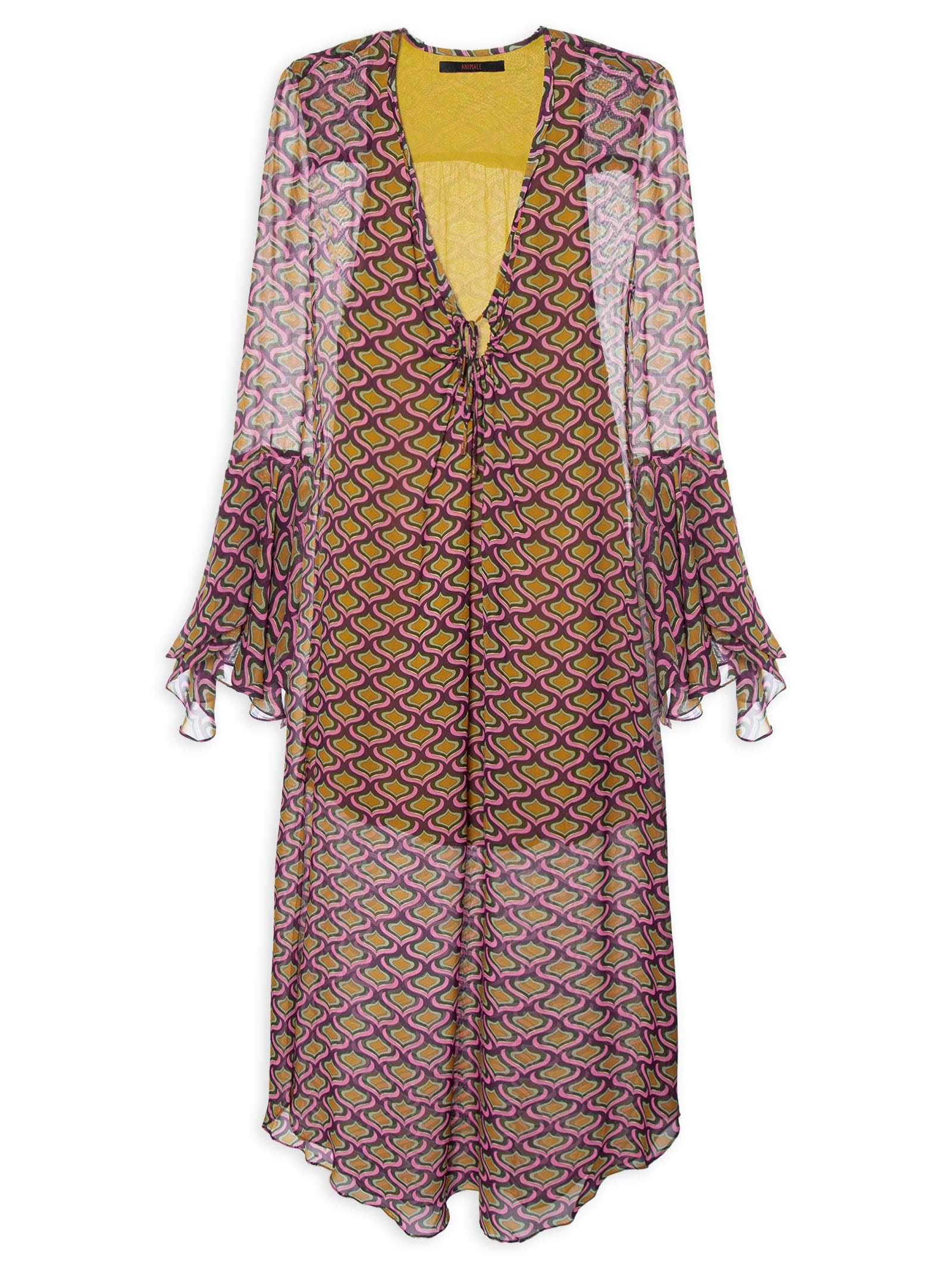 Vestido Longuete Nicks Amarelo Animale
