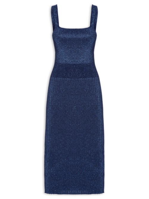 Vestido Lurex De Tricot – Azul