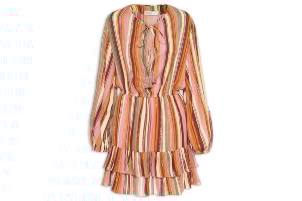 Vestido Lurex Estampa Bosque - Rosa