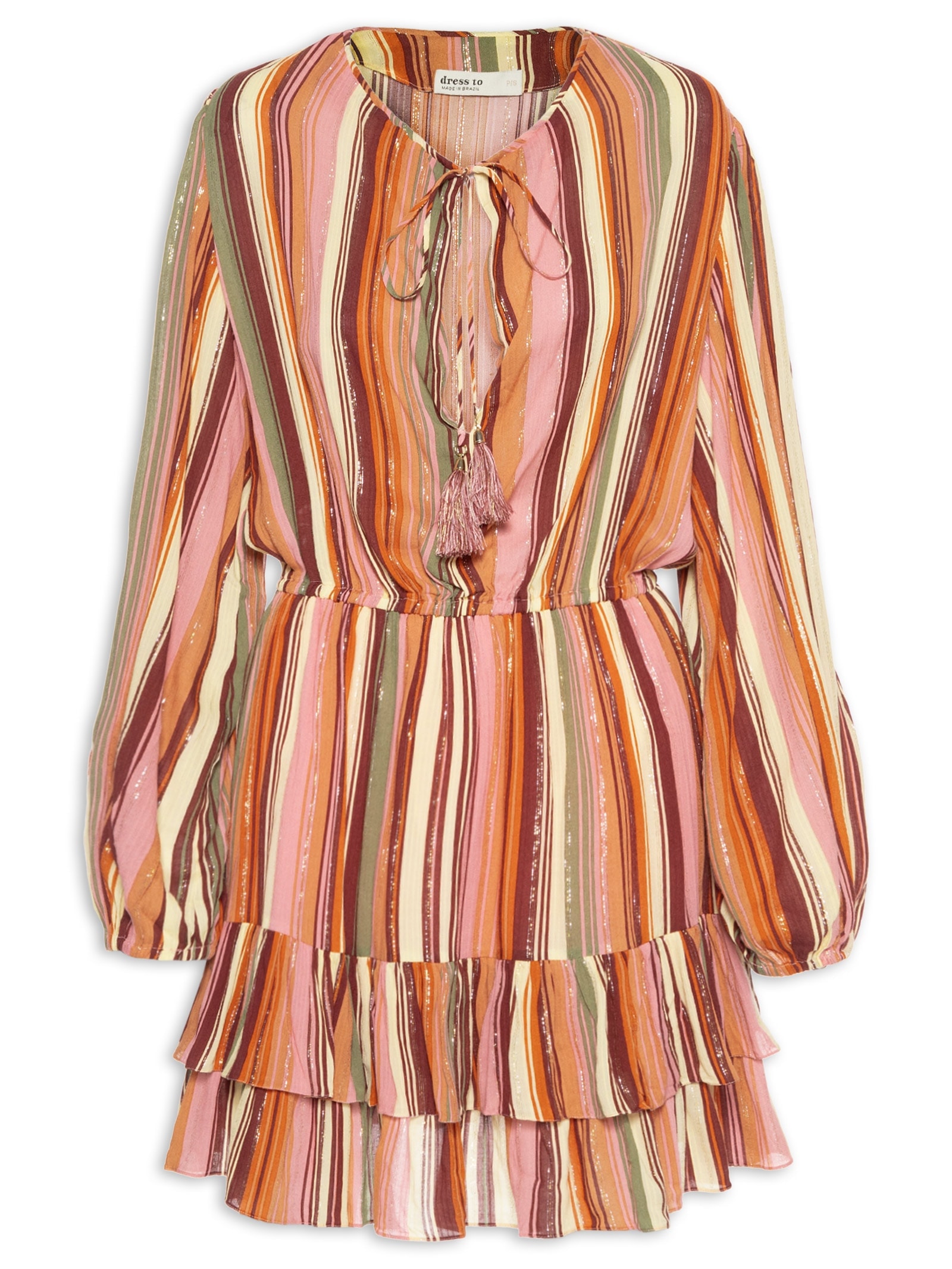 Vestido Lurex Estampa Bosque Rosa Dress To