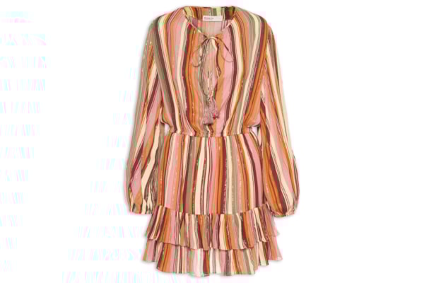 Vestido Lurex Estampa Bosque - Rosa