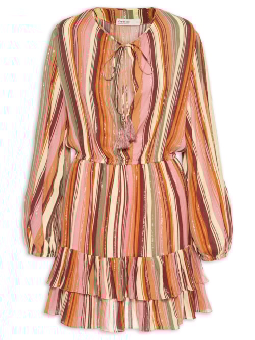 Vestido Lurex Estampa Bosque – Rosa