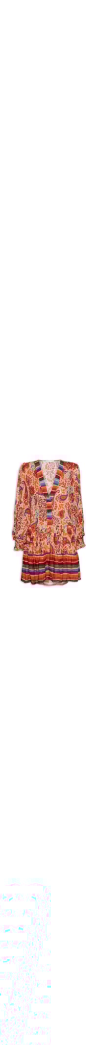 Vestido Lurex Estampa Mantra Mix - Laranja