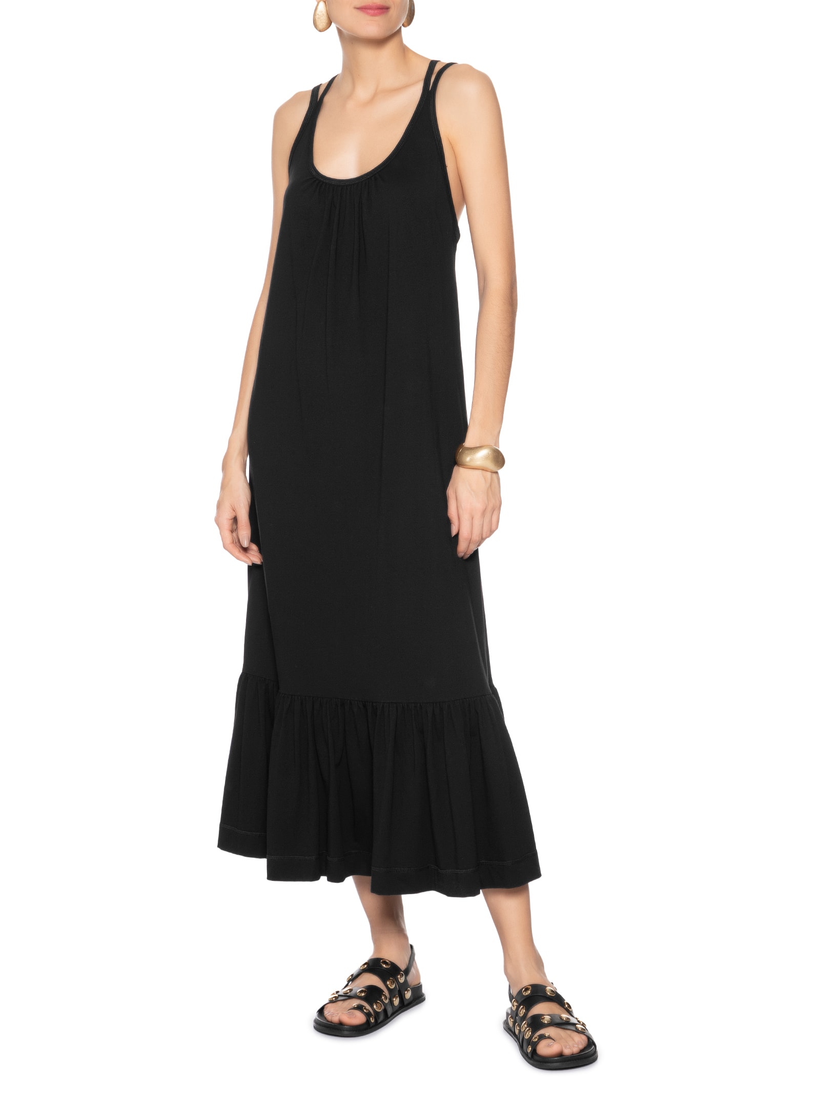 Vestido Malha Alça Dupla Preto Animale