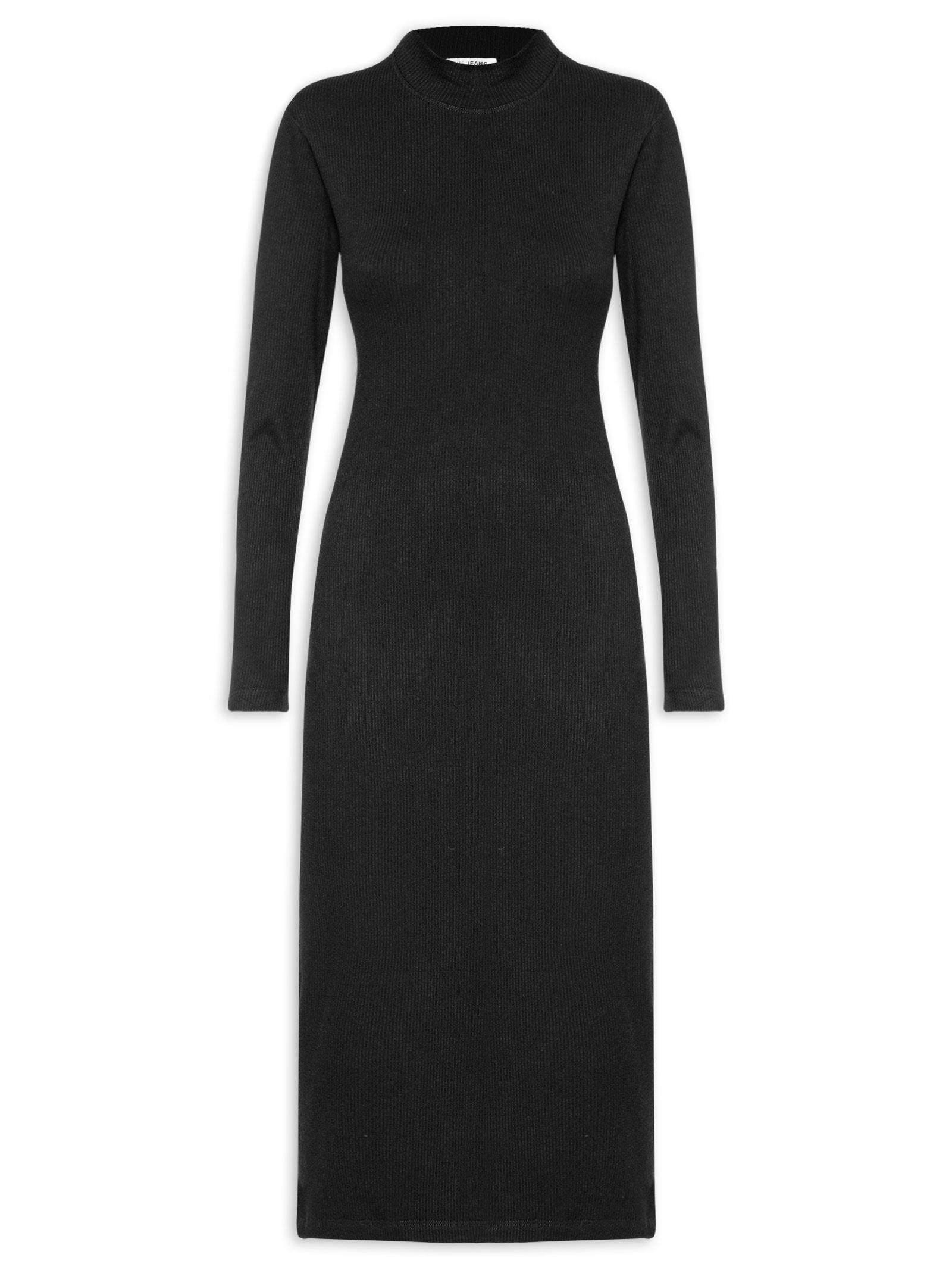 Vestido Malha Canelada Preto Animale Jeans