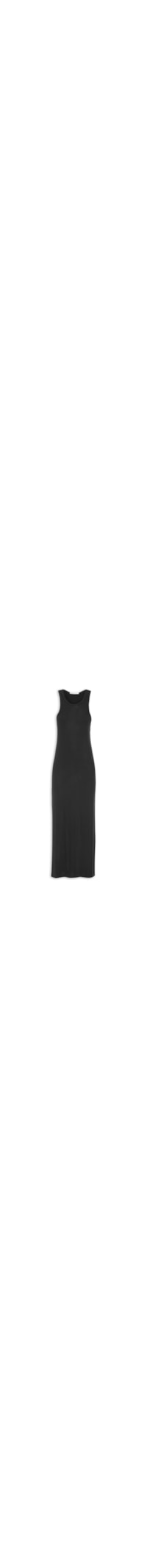 Vestido Malha Canelada Regata - Preto