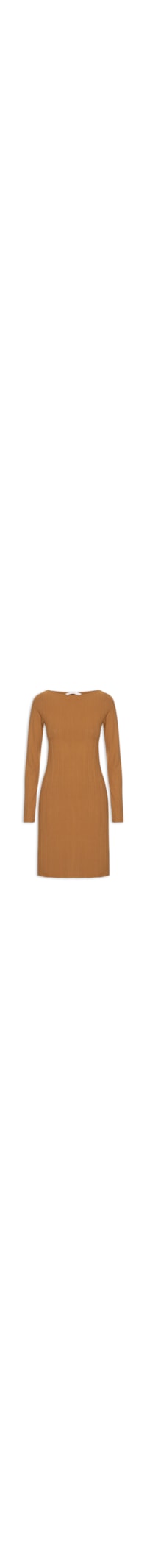Vestido Malha Canelada Stripe - Marrom