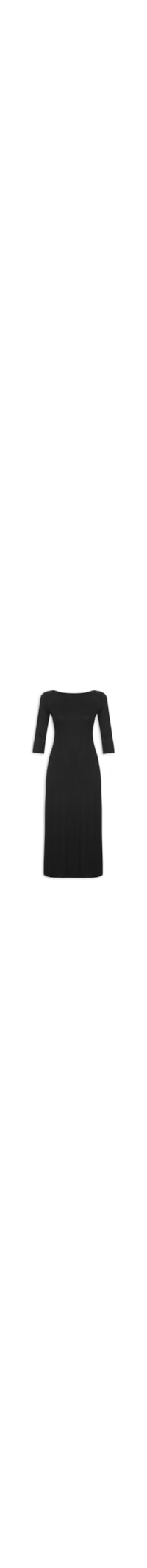 Vestido Malha Canelada Stripe - Preto