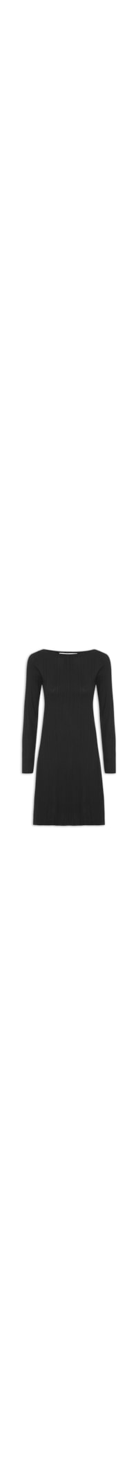 Vestido Malha Canelada Stripe - Preto