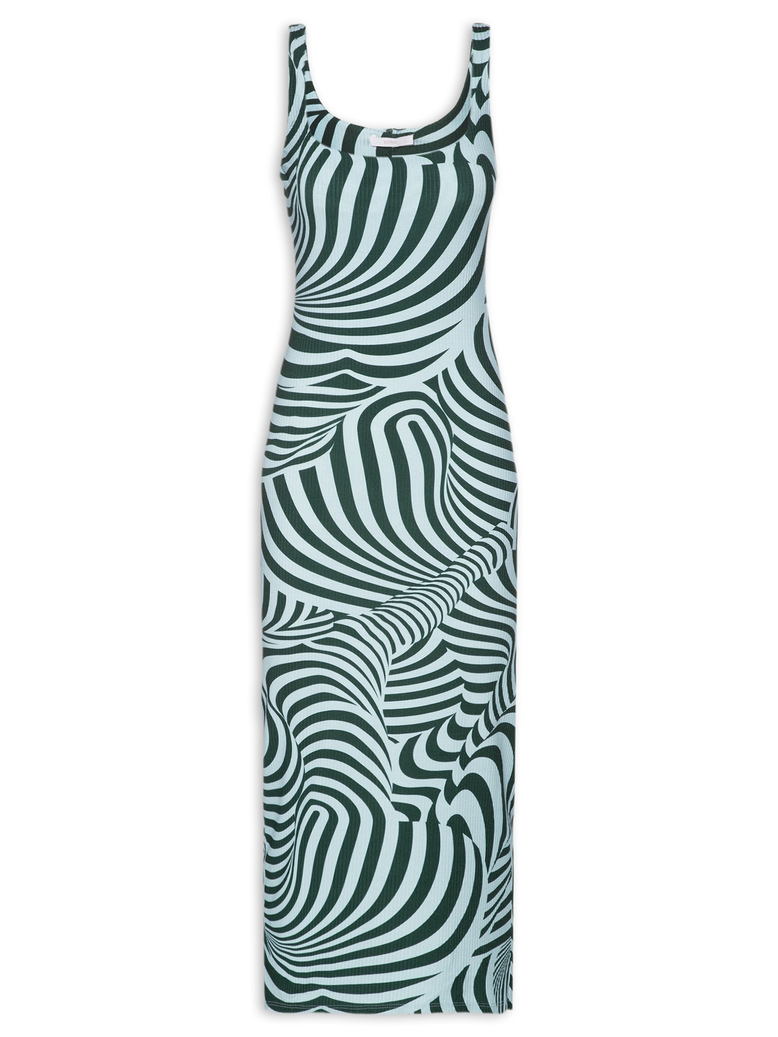 Vestido Malha Canelado Servilha Azul Lez A Lez