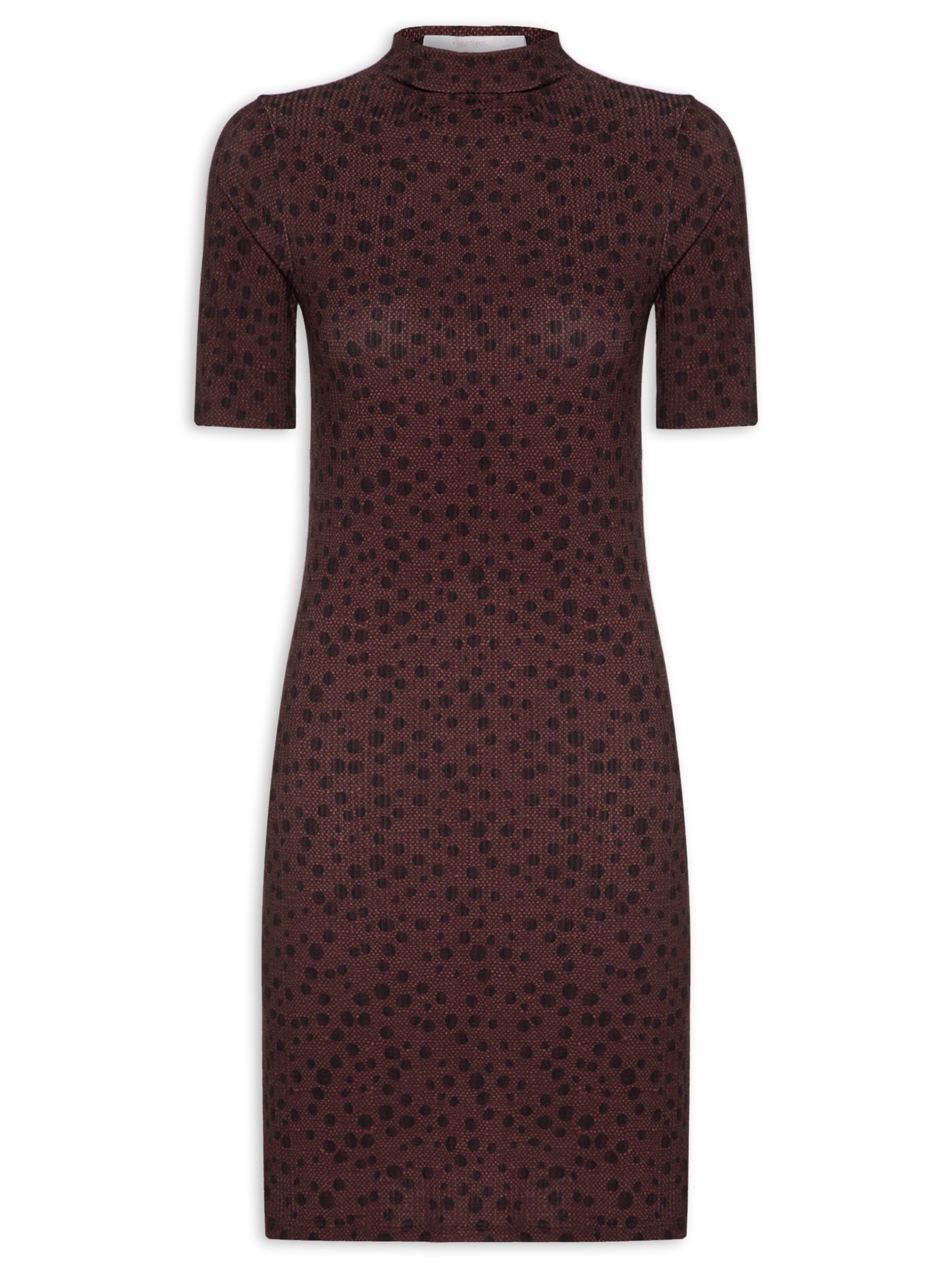 Vestido Malha Canelado Sevilha Marrom Lez A Lez