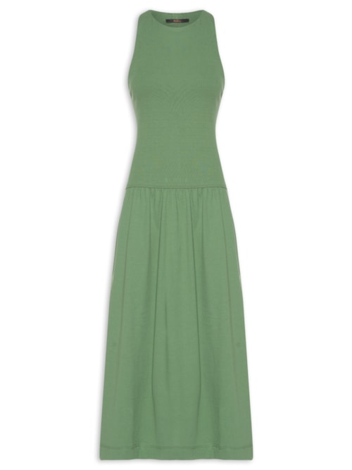 Vestido Malha Cintura Baixa – Verde