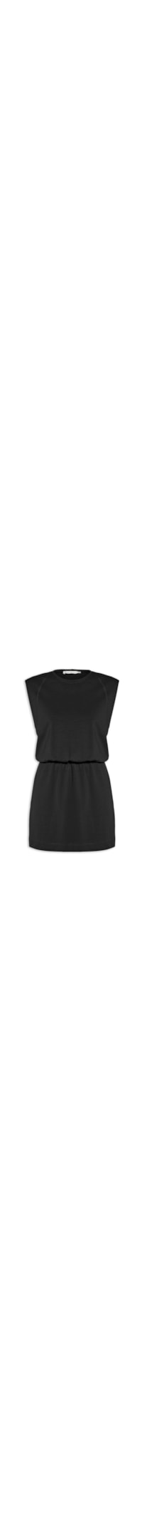 Vestido Malha Curto Ombreira - Preto