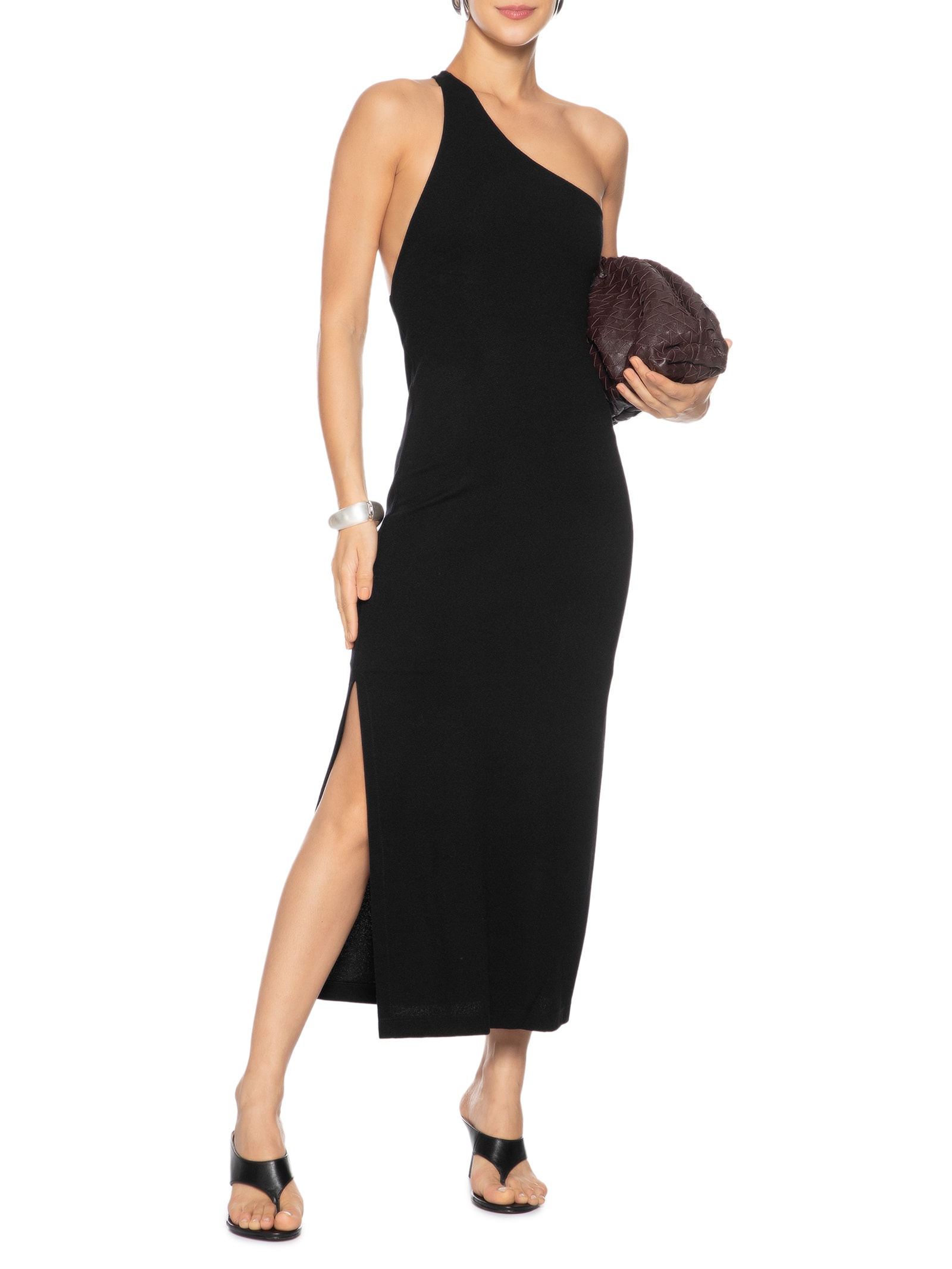 Vestido Malha Decote Preto Animale