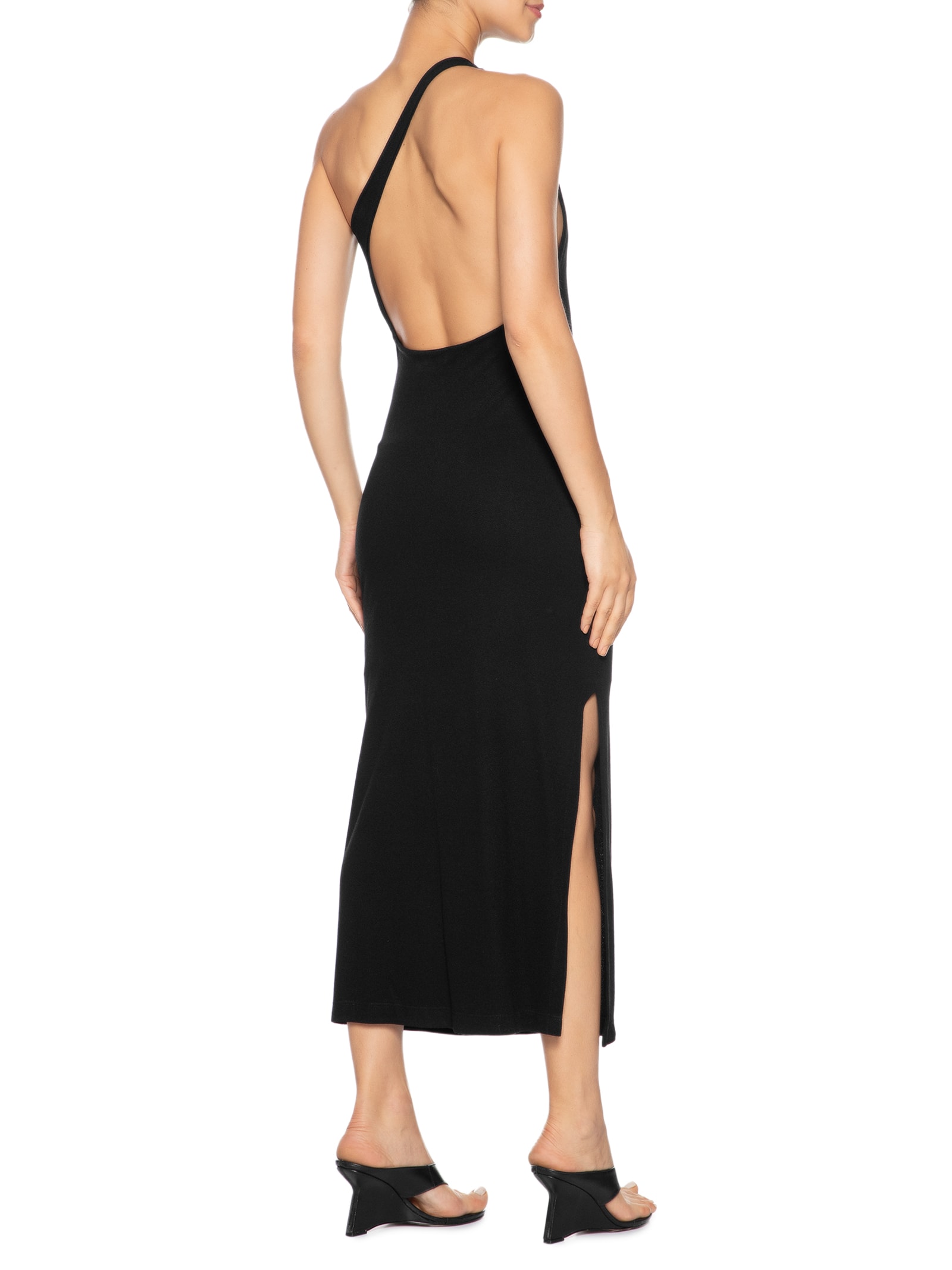 Vestido Malha Decote Preto Animale