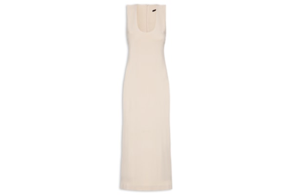 Vestido Malha Decote U - Bege