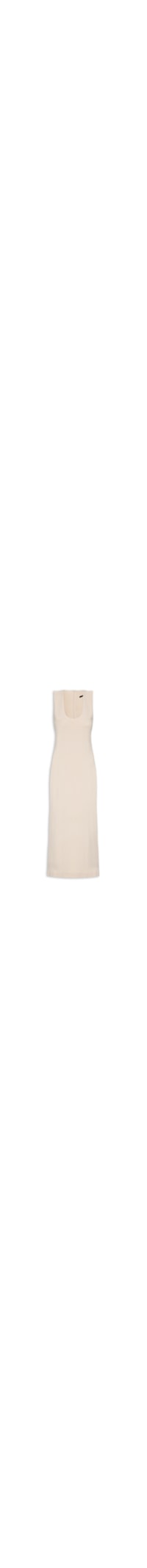 Vestido Malha Decote U - Bege
