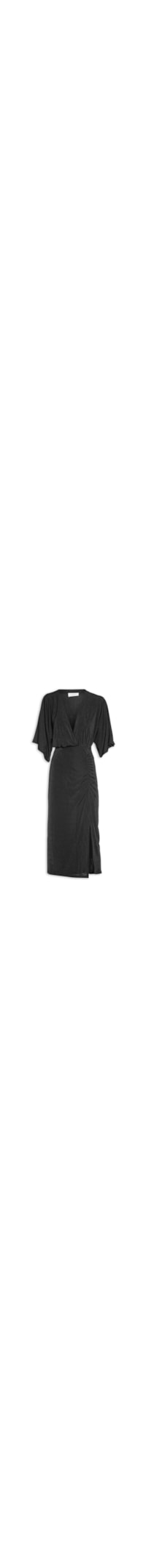 Vestido Malha Fenda - Preto