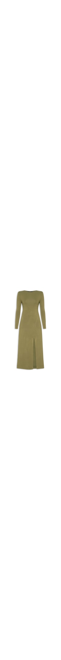 Vestido Malha Fenda - Verde